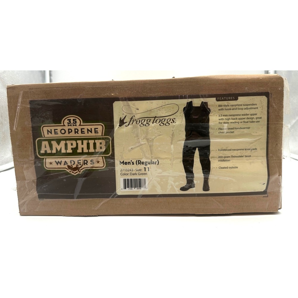 Frogg Toggs Amphib Neoprene Chest Waders Men's 11 Green 3.5mm 200g Thinsulate